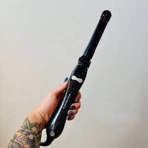 Beachwaver B1 Rotating Curling Iron 1" Black Glitter Automatic Curling Hair Tool